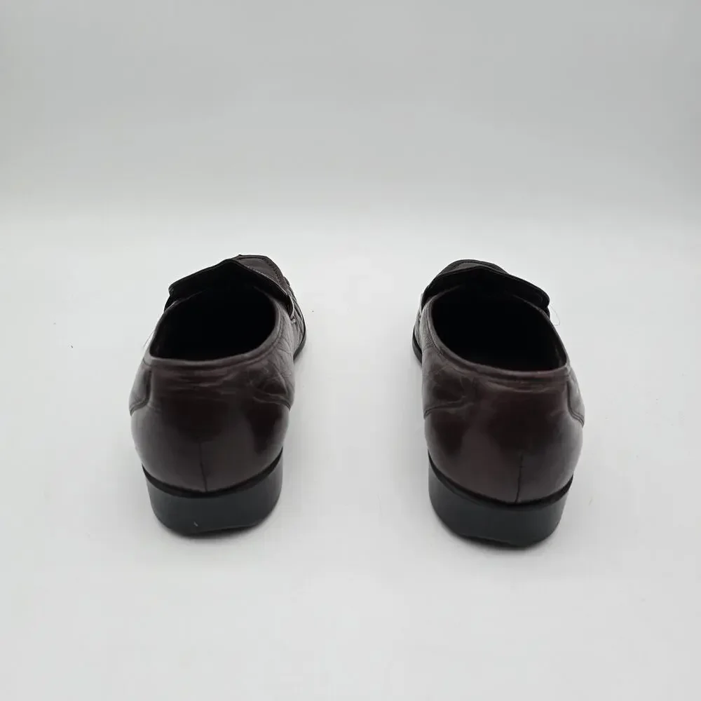 Florsheim Shoes Mens 10 Loafer Leather Flat Slip On Dark Brown Comfortech